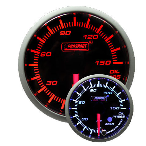 Prosport Premium Peak/Warning Oil Pressure Gauge - 52mm