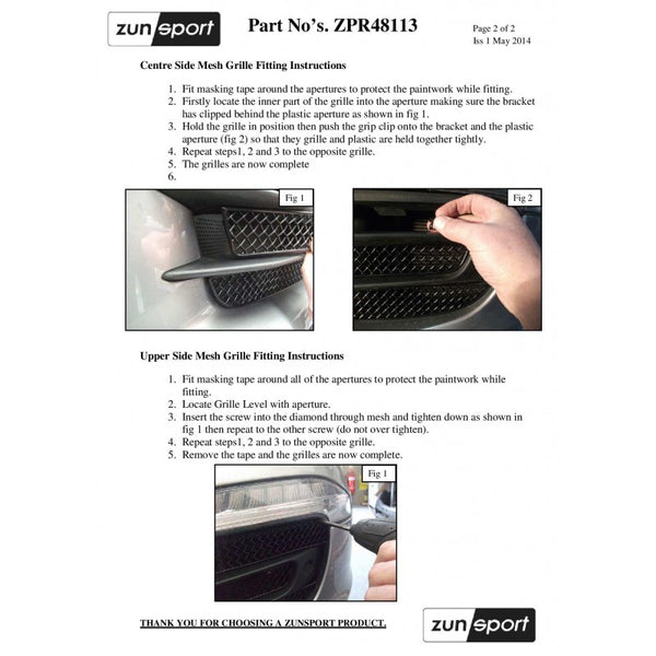 Zunsport Grille Set 2013-2016 Porsche 991.1 Carrera 4S